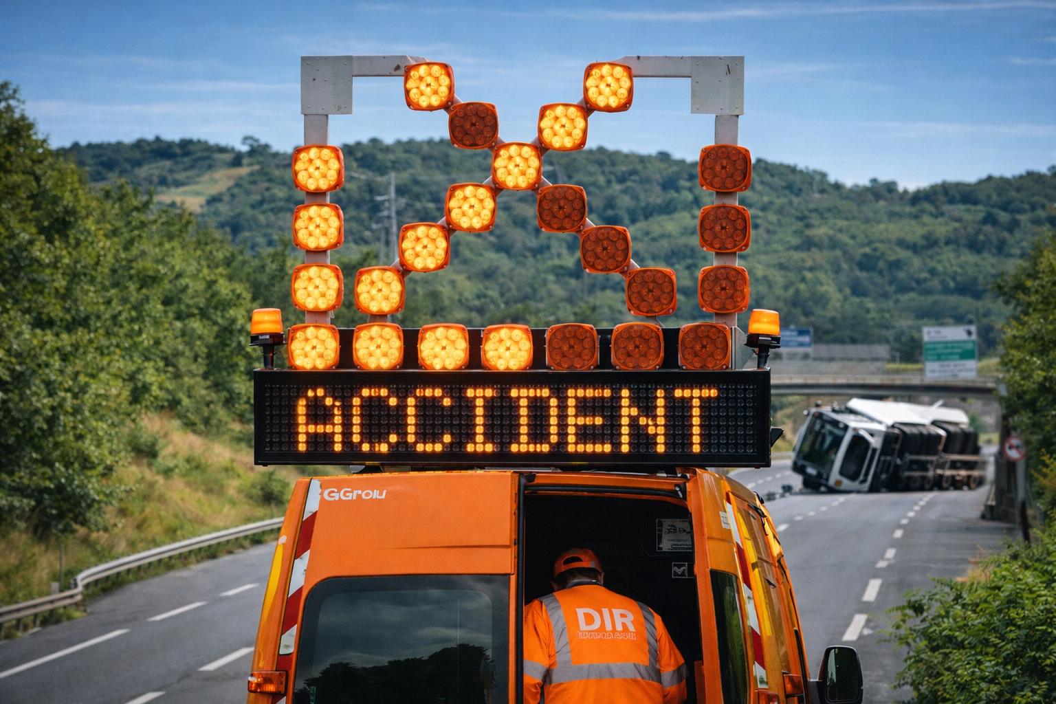 ACCIDENT SUR L’A34 : UN CAMION COUCHÉ BLOQUE LA ROUTE
